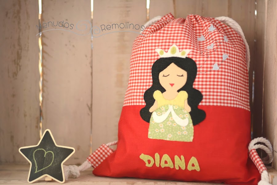 Bolsa de merienda princesa roja