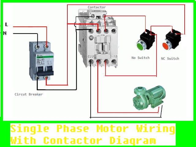 Single Phase Motor Wiring With Contactor Diagram - electrical and