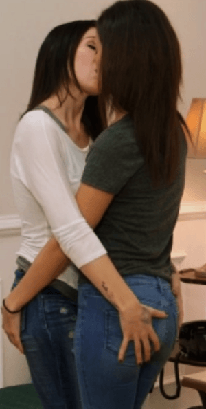 Kissing girl petite sucking dick