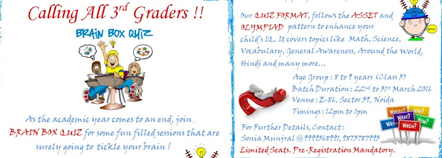 Noida Diary: Brain Box Quiz by Once Upon a Time Center, Noida