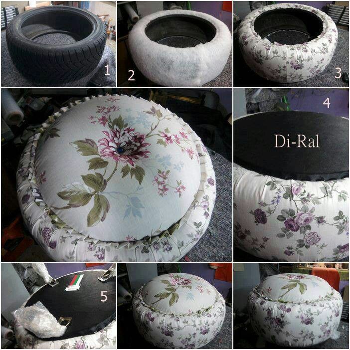 un Sillón/Butaca con una Rueda de Coche o Tractor | Manualidades