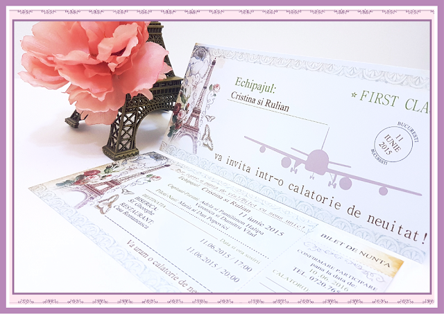 Invitatii Nunta Paris-Bilet de Calatorie