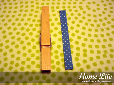 Clothespin before adding scrapbook paper