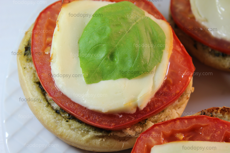 Pesto Mozzarella Bruschetta