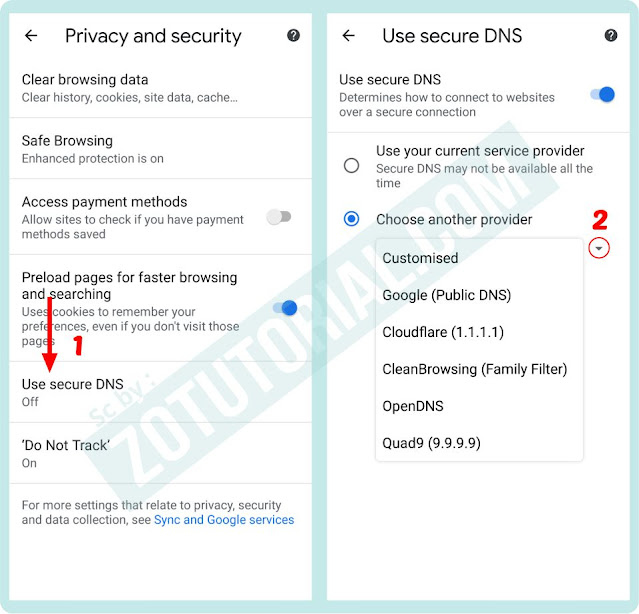 Cara Mengaktifkan DNS Cloudflare di Chrome HP Android (Custom DNS)