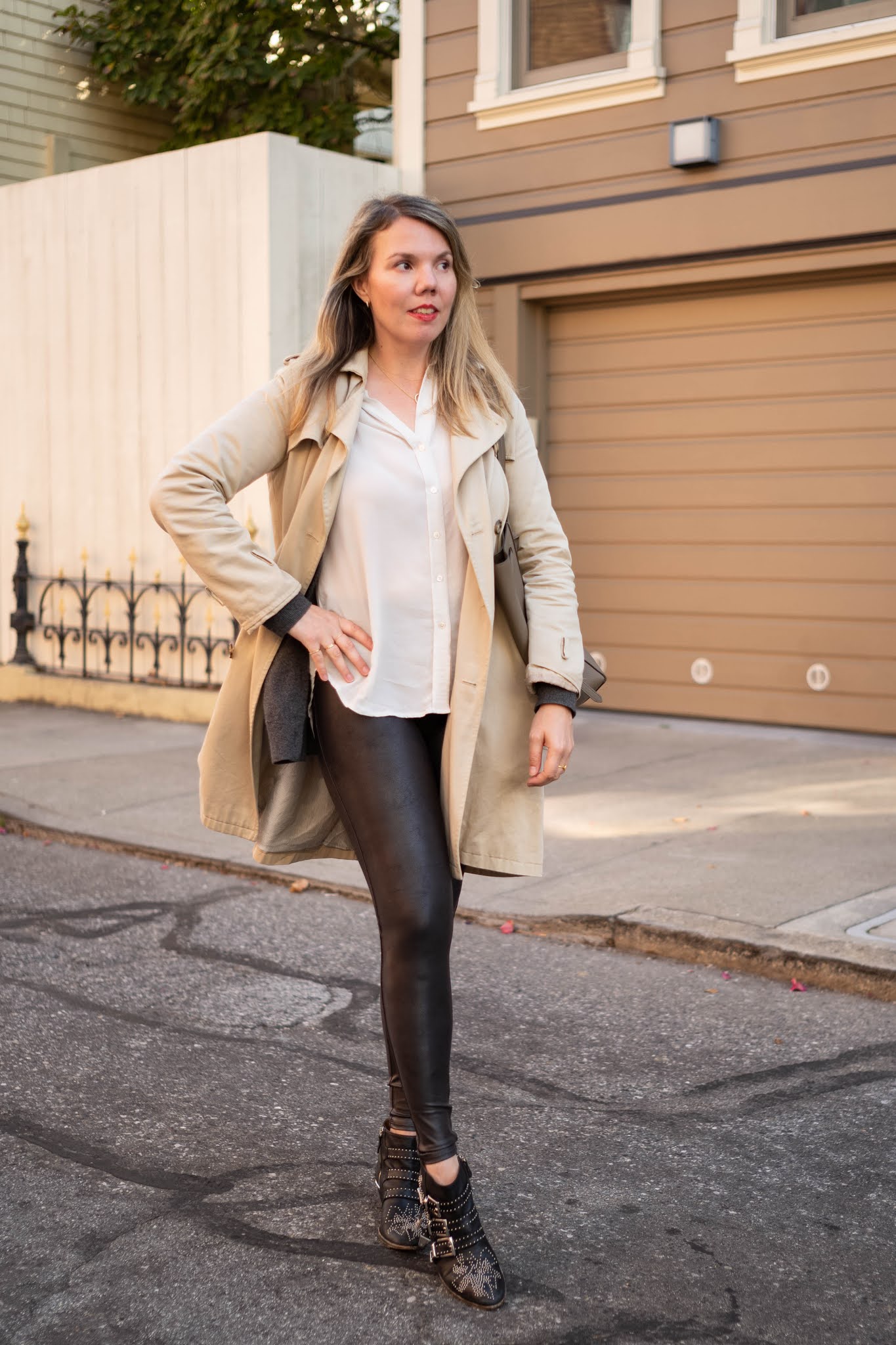 dressed up casual spanx faux leather leggings and blazer-8 - Life