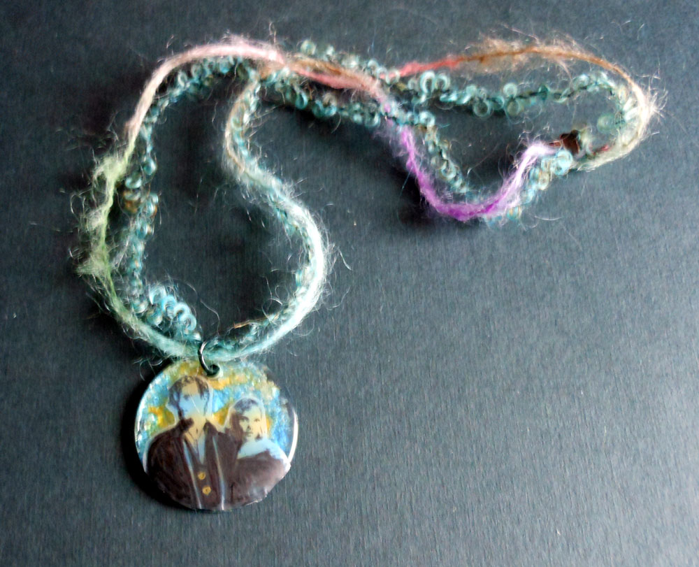 Sakura Hobby Crafts Lacquer Swirl Tile Necklace