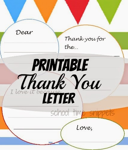 Printable Thank You Letter | School Time Snippets