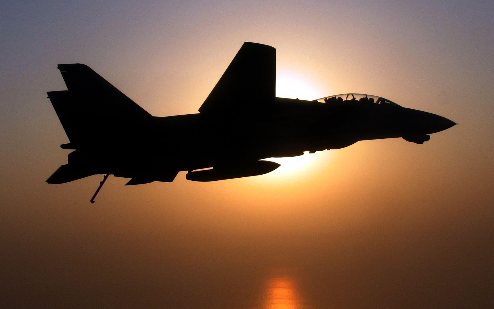 Silhouette of F14 Tomcat While in Sunset Aircraft Wallpaper 3137