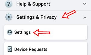 Settings and privacy par click kar settings par click kare