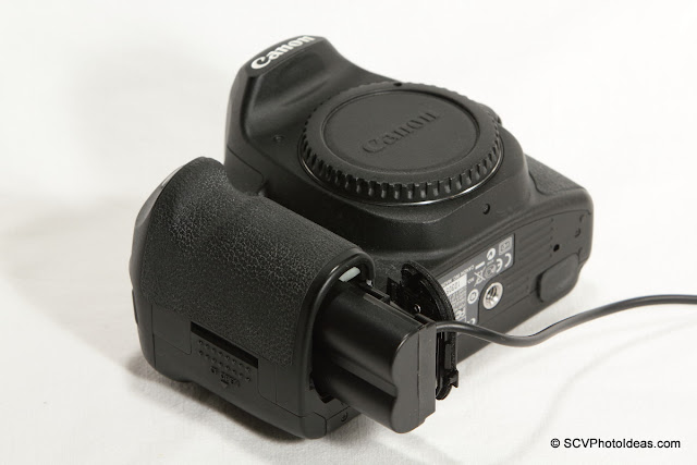 ACK-E2 compatible DC Coupler in Canon EOS 50D