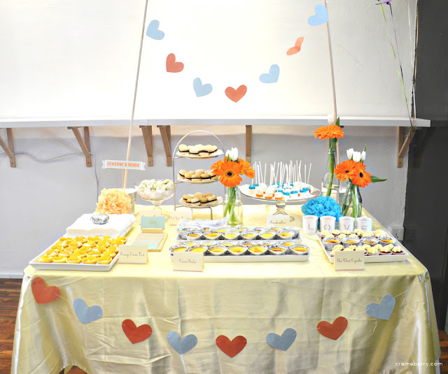 Orange Teal Engagement Dessert Table Creme Berry's Blog
