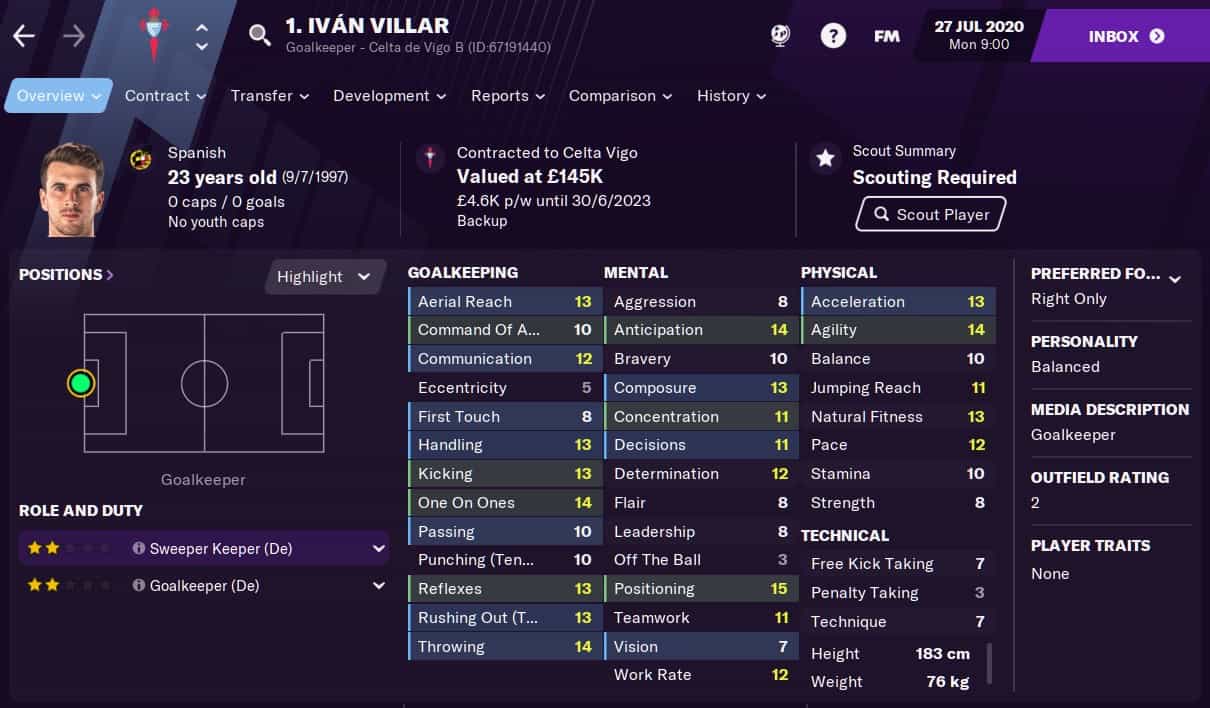 Ivan Villar Football Manager 2021