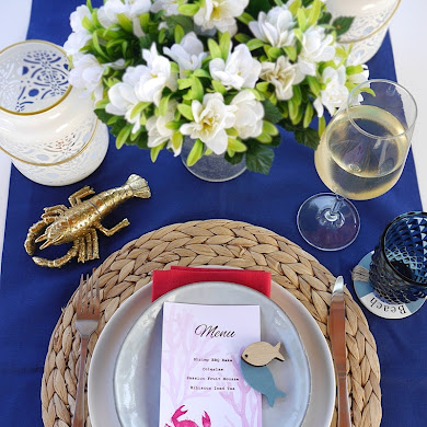 A Seaside Inspired Tablescape and 3 BBQ Recipes