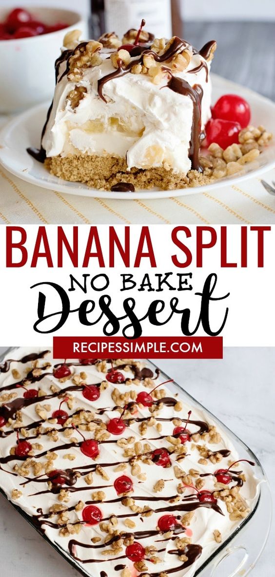 No Bake Banana Split Dessert
