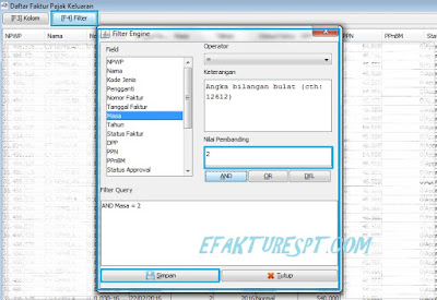 Cara memfilter masa pajak keluaran e-faktur