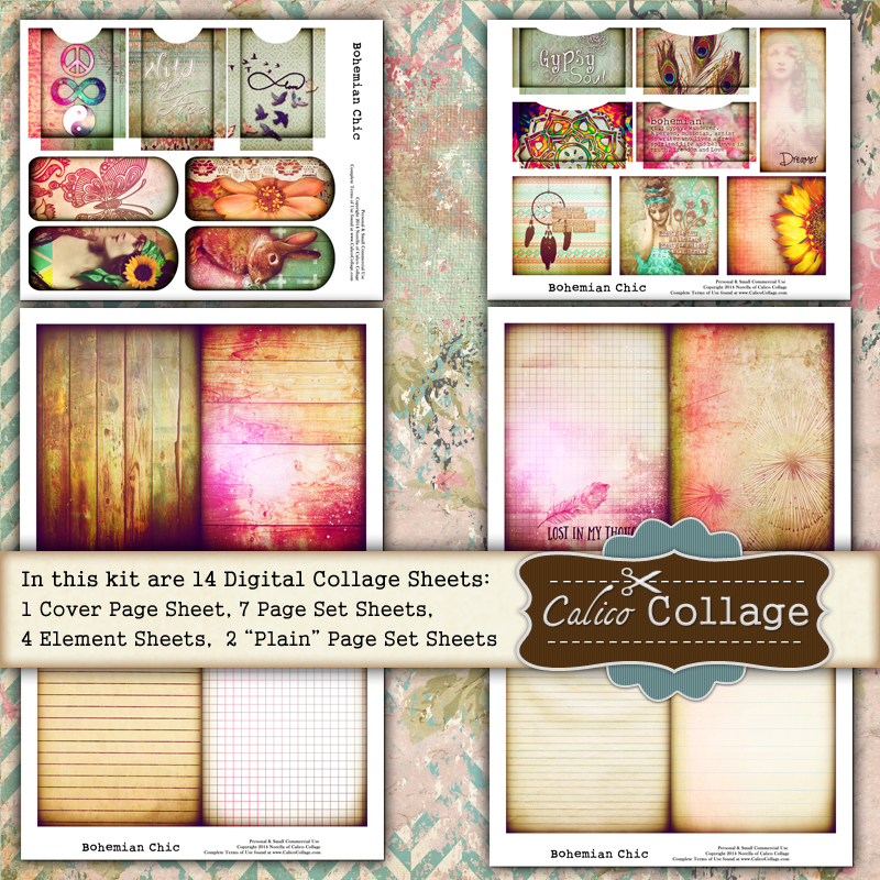 Calico Collage High Quality Digital Collage Sheets