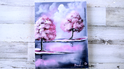 paint oval dranitsin trees peter brush blossom cherry acrylics