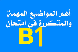 اهم المواضيع المهمة والمتكررة في امتحان B1