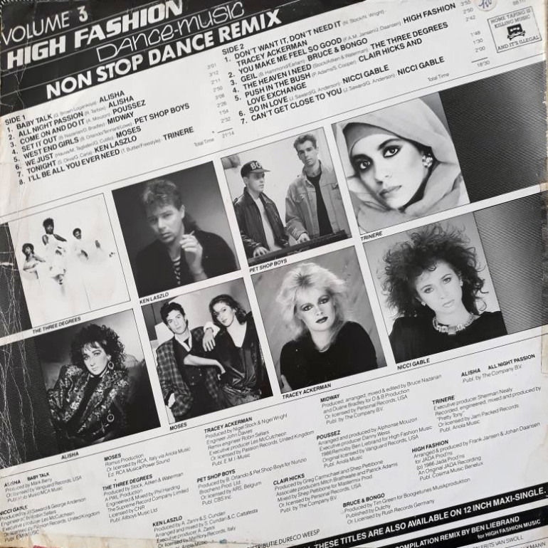 RETRO DISCO HINRG High Fashion DanceMusic Volume 3 (Non Stop Dance