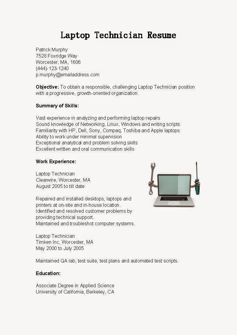 Resume Samples Laptop Technician Resume Sample