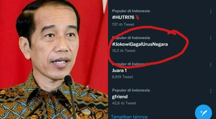 Trending Tagar #JokowiGagalUrusNegara, Netizen: Kalau Memang Sudah Tak Mampu, Mending Mundur Saja Pak!