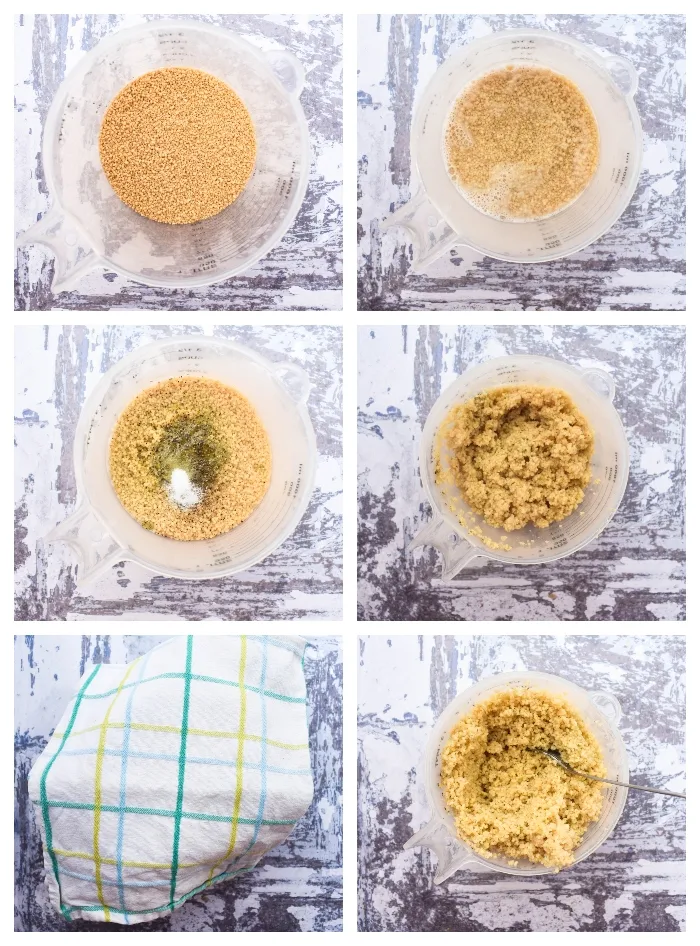 Mediterranean Roasted Vegetable Couscous Salad -step 2 - making couscous