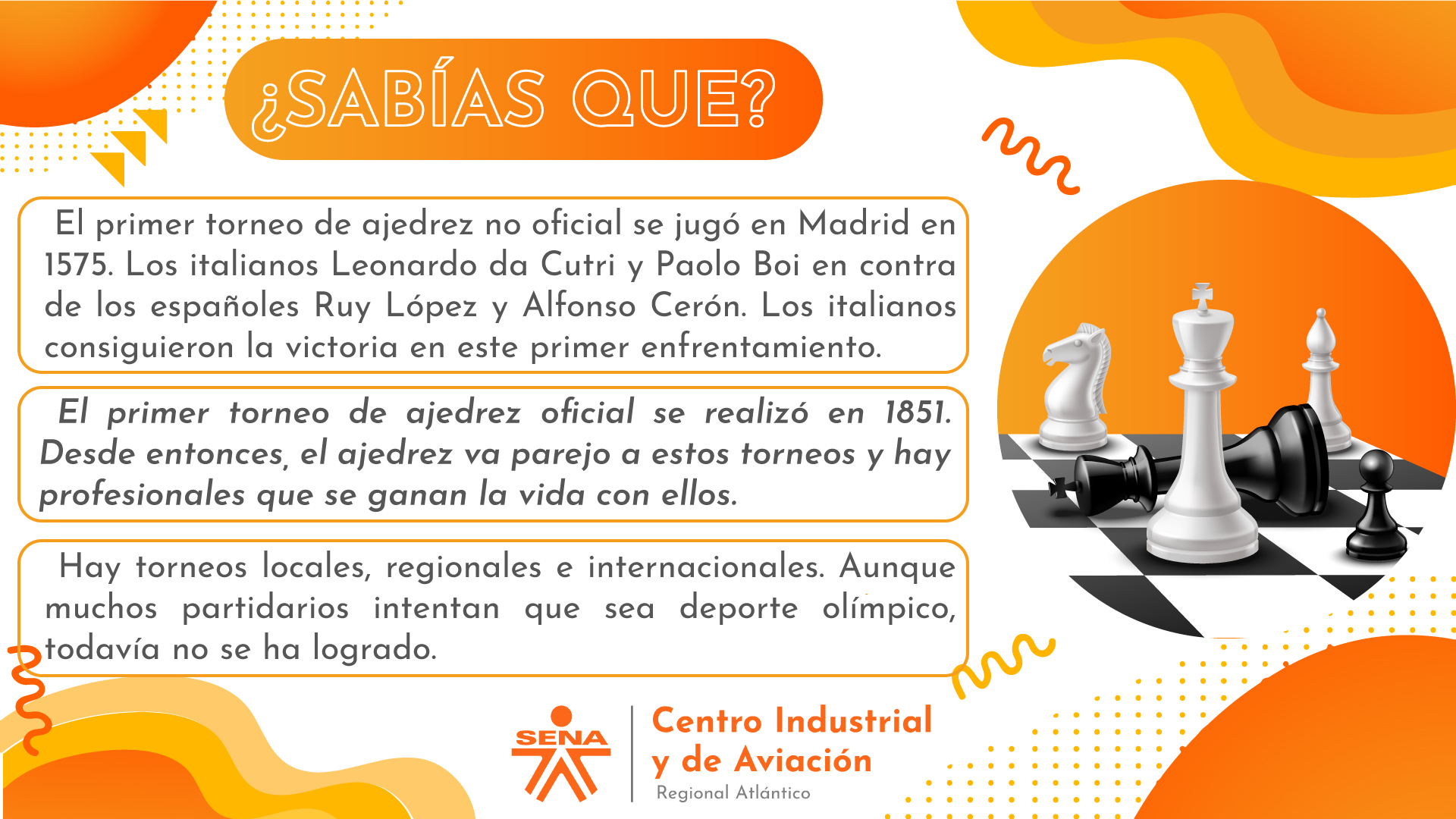 oyente milla nautica Prefijo Centro Industrial y de Aviación - SENA Regional Atlántico: CURIOSIDADES DEL  AJEDREZ.