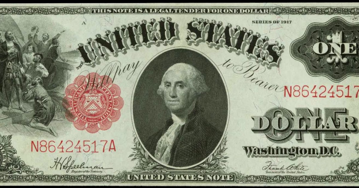 1917 One Dollar Legal Tender Note "Sawhorse Reverse"|World Banknotes