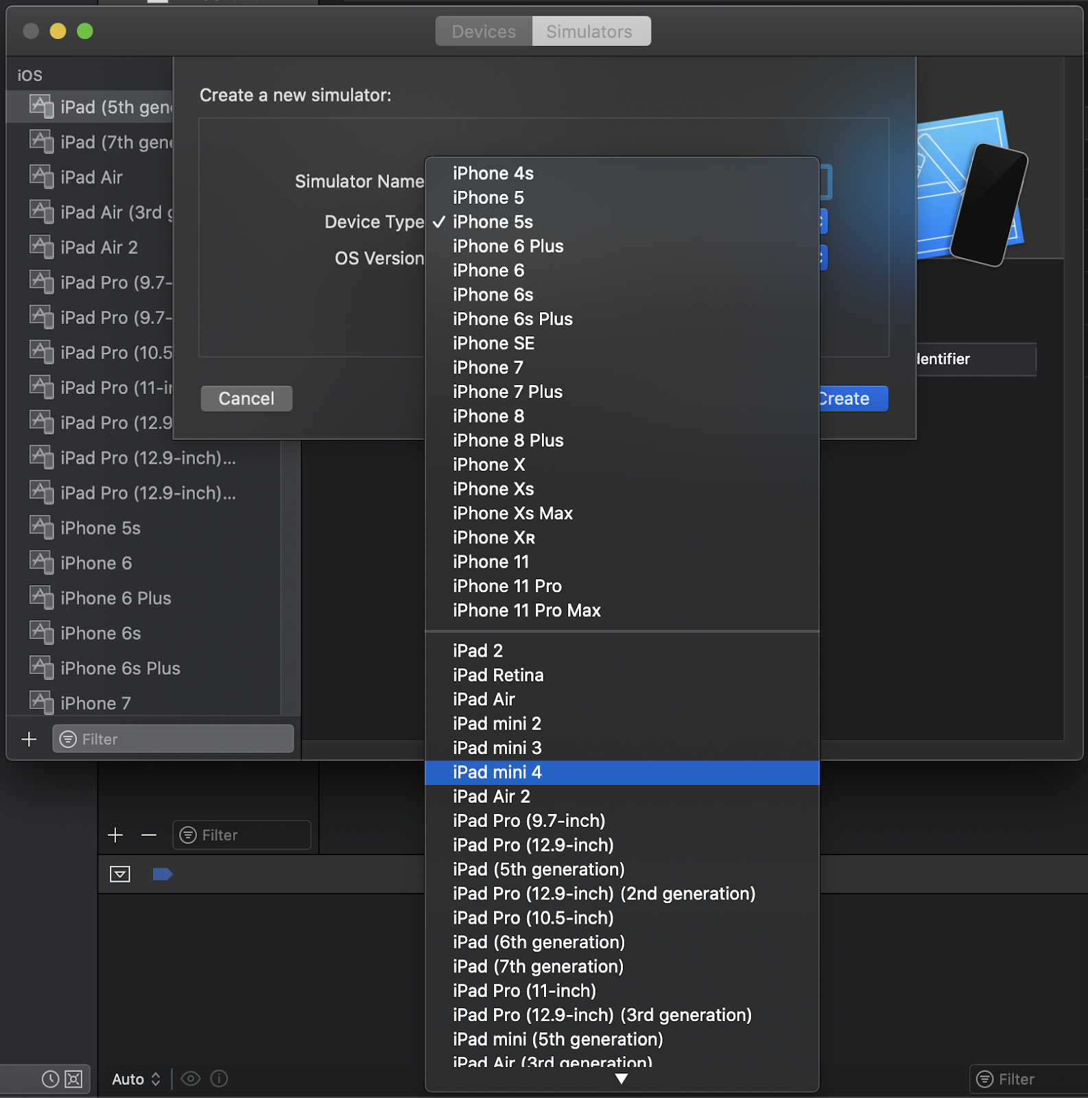 [Xcode] add Simulators (시뮬레이터 추가하기)