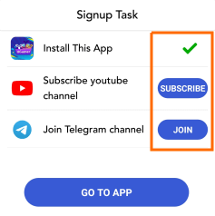 sign up tasks