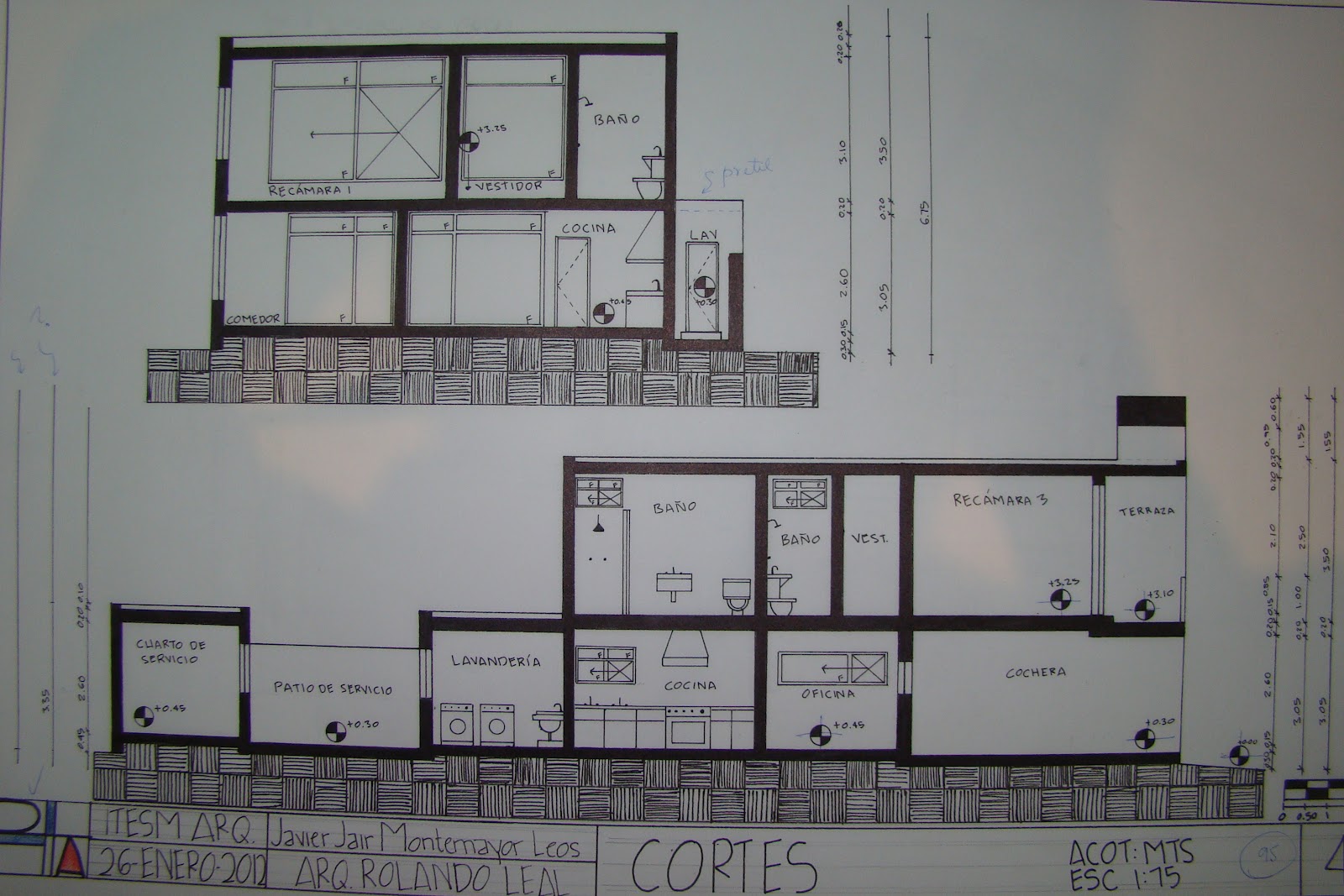 Dibujo arquitectónico: Cortes