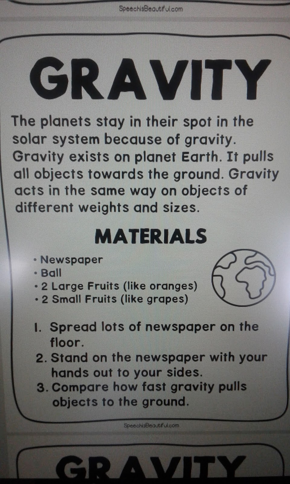 R122017 The Solar System... Experiment 1