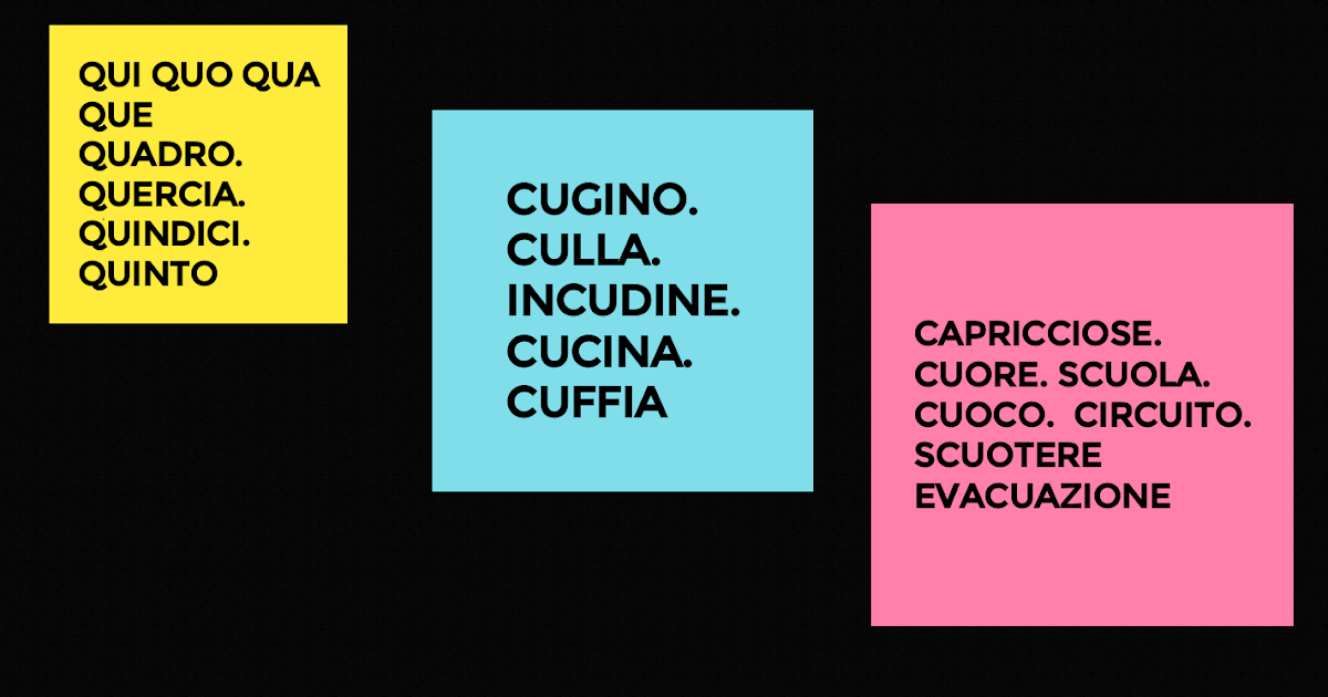 IL SUONO QUI QUO QUA QUE E LE PAROLE CAPRICCIOSE