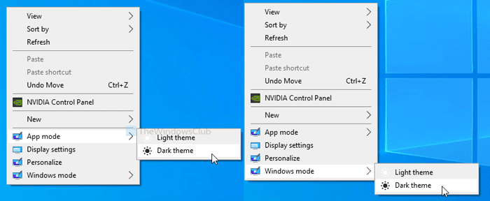 วิธีสลับโหมด Light หรือ Dark ใน Windows 10 จากเมนูบริบท