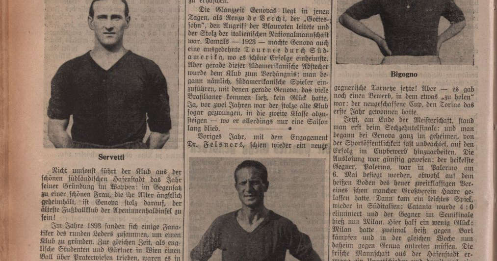 Kennergasse 3 seit 1993 Genoa 1893 im Portrait (1937)