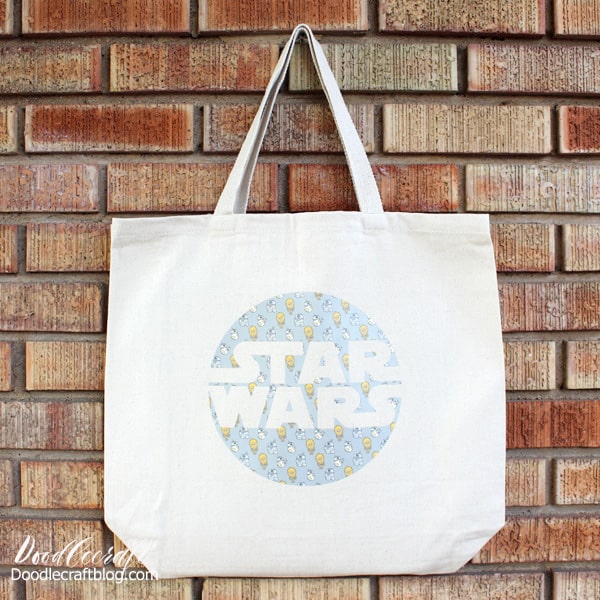Star Wars Cricut Patterned Iron-on Tote Bag