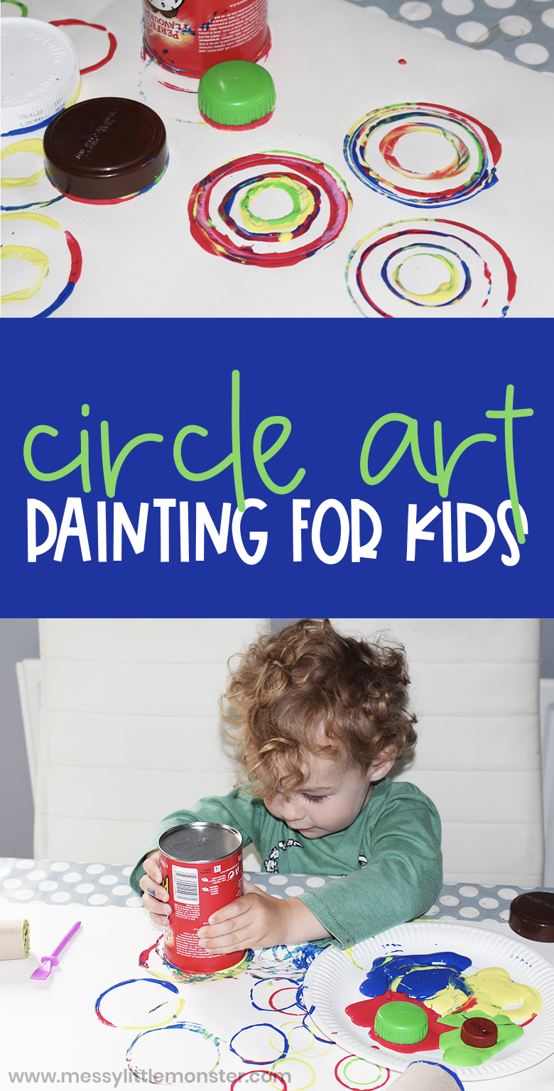 Circle Art Painting for Toddlers - Messy Little Monster