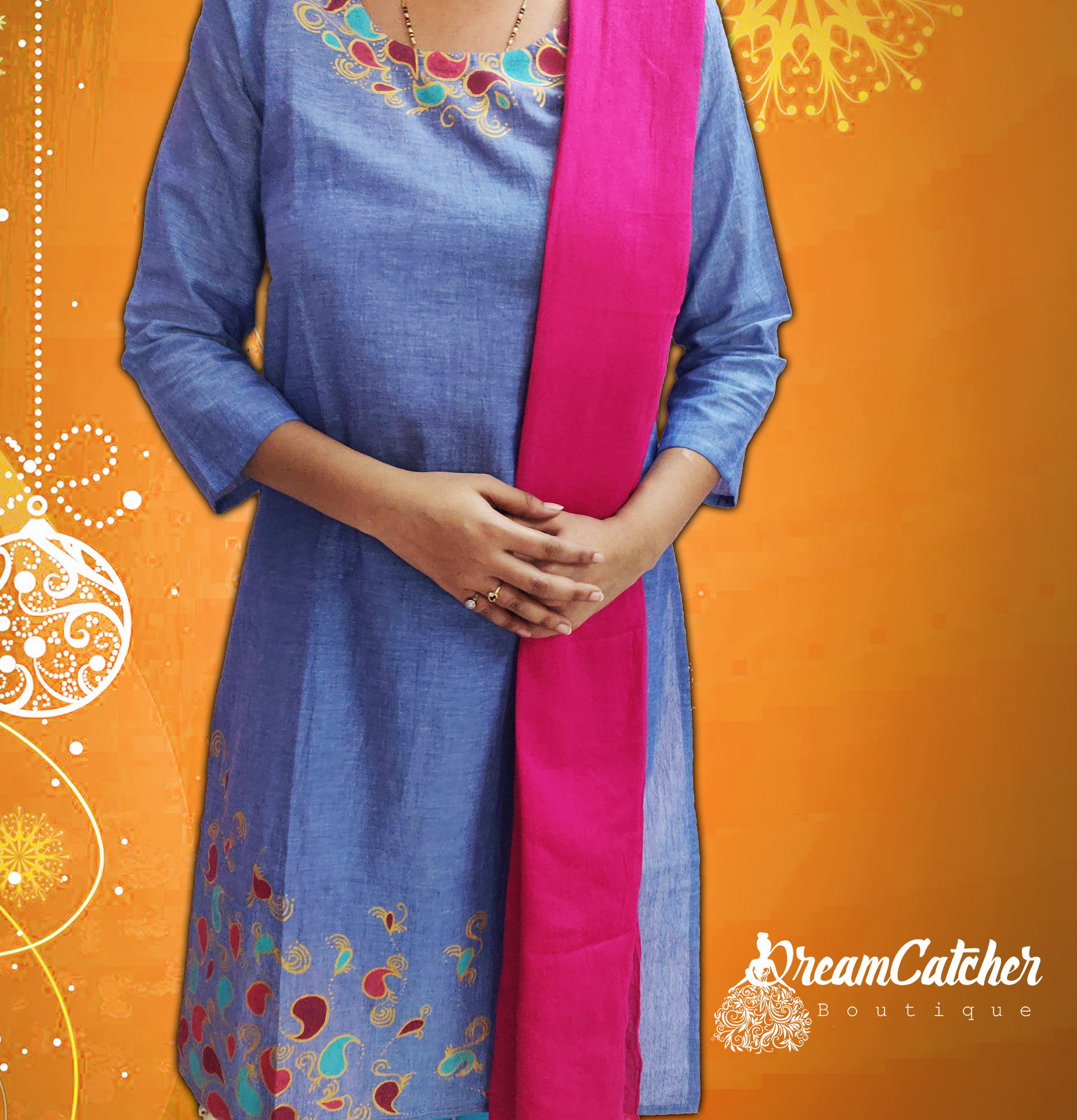 DreamCatcher Boutique 8 Elegant Fabric Painting Kurti Designs