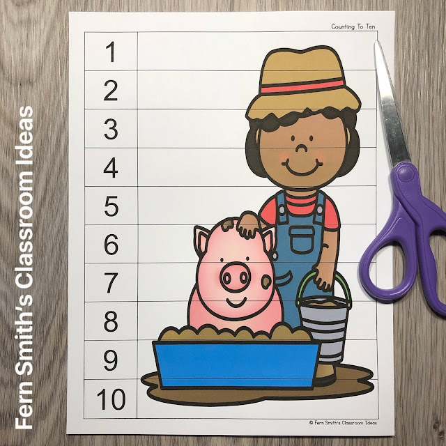 Click Here to Download These Farm Themed Counting Puzzles For Your Classroom Today!