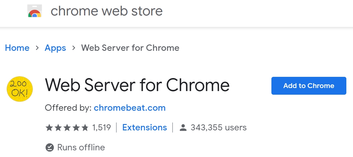  web server for chrome