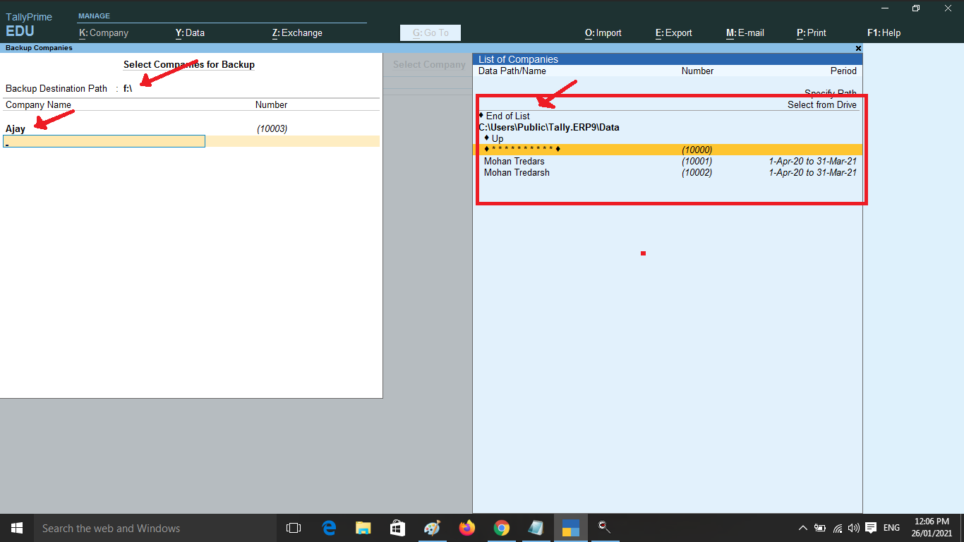 tally data backup and restore tally data backup and restore