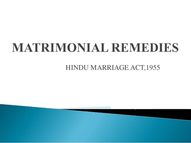 Matrimonial Remedies of Hindu Marriage Act