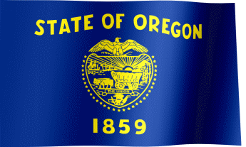 The waving flag of Oregon (Animated GIF)