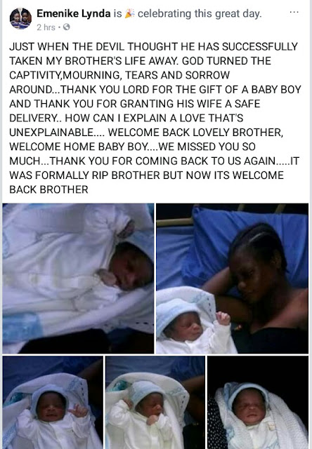 "Thank you for coming back to us" - Lady celebrates birth of her brother