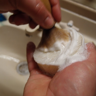 eight acres: using a safety razor, shaving soap and a brush