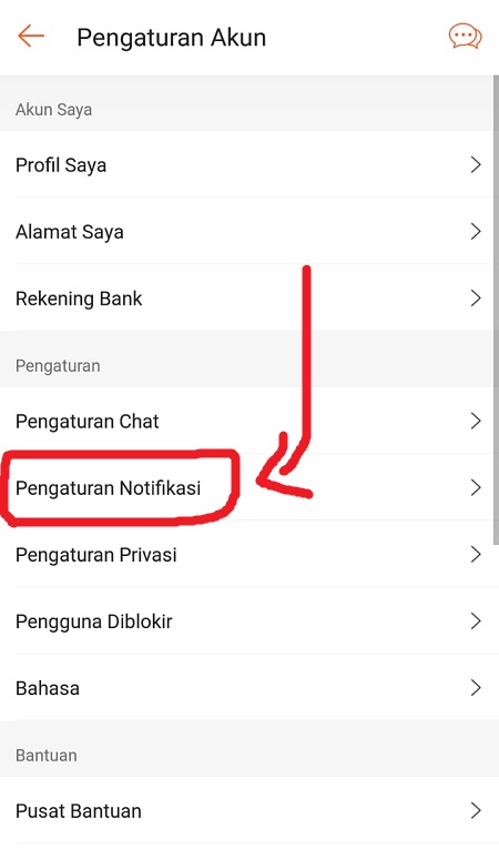 Halaman Pengaturan Shopee Halaman Pengaturan Shopee