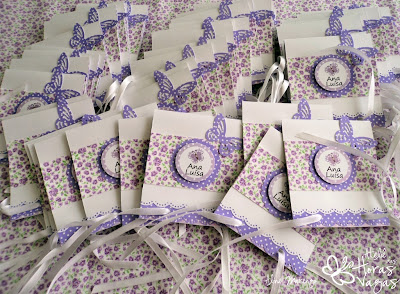 convite personalizado tecido floral jardim encantado borboleta lilás