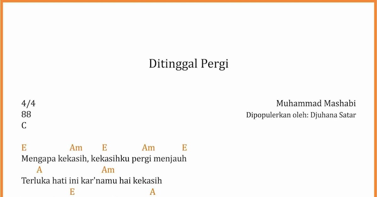 Chord Lagu Ditinggal Pergi Djuhana Satar SEKITAR MUSIK