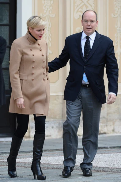 Princess Charlene of Monaco and Prince Albert II of Monaco attend the Christmas Celebration